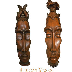 African Mask Set Vintage EUC